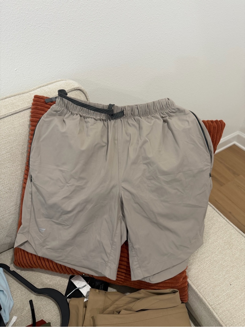 Fabletics Men's Athletic Shorts in Taupe